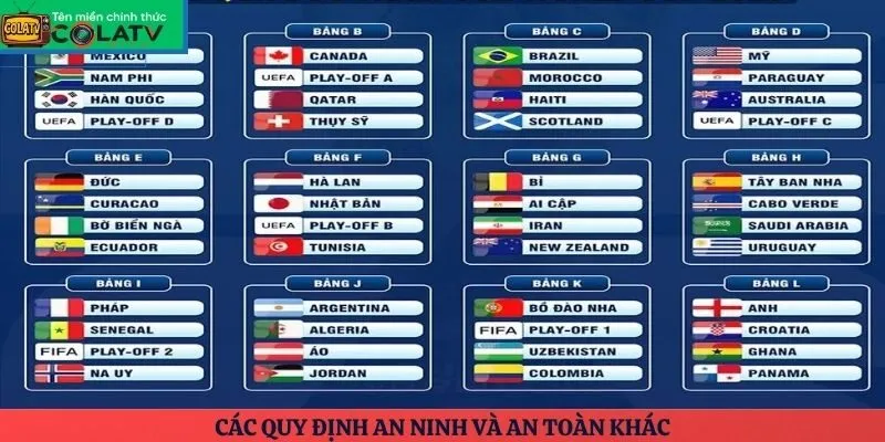 Các quy định an ninh và an toàn khác